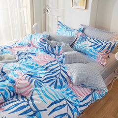 Hooux Quality Nordic 4pcs Bed Sheet Set and Bedding Queen/King Size Quilt Duvet Cover and Pillowcase Kit for Household