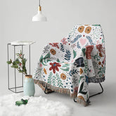 Hooux Textile City the Deer Forest Multifunctional Woven Jacquard Blanket Plant Flowers Home Decorate Sofa Cover Double Side Bedspreed