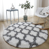 Hooux Bedroom striped round silk carpet Nordic minimalist living room sofa plush mat home hanging basket plush mat