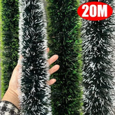 Hooux Christmas Green Cane Ribbons Garland DIY Xmas Tree Ornaments Green Cane Ribbons Wreath Hanging Pendent Home Party Decoration