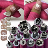 Hooux 4/6/10pcs Pink Nail Art Stamp Pen Nail Art Stamp Pen Handicraft Nail Art Flower Stamp Nail Diy Graffiti Stamp Pen Dotting Tools