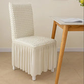 Hooux Three-Dimensional Seersucker Chair Cover Modern Minimalist All Inclusive Seat Cover Anti Slip Elastic Solid Color Chair Covers