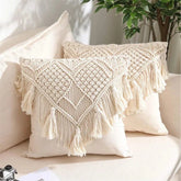 Hooux Cotton Hand-woven Tassel Pillow Case Pastoral INS Bohemian Pillow Case Shooting Props Sofa Cushion Cover