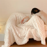 Hooux Ins Style Modern Simple Puff Velvet Blanket Light Luxury Autumn and Winter Sofa Blanket Thickened Warm Lamb Velvet Blanket
