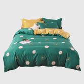 Hooux Quality Nordic 4pcs Bed Sheet Set and Bedding Queen/King Size Quilt Duvet Cover and Pillowcase Kit for Household