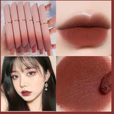 Hooux Lip Gloss Matte Velvet Lip Mud Nude Matte Chocolate Lipstick Red Lip Tint Glaze Korean Waterproof Lasting Makeup Women Cosmetics