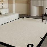 Hooux Minimalist Beige Living Room Sofa Coffee Table Carpets Black Striped Large Area Bedside Carpet French Style Cloakroom Rugs Ковер