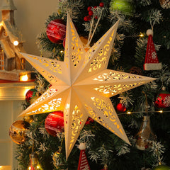 Hooux Hollow Star Hanging Pendants Ramadan Decoration 2024 for Home Navidad Natal Noel Gifts Christmas Ornaments New Year 2025