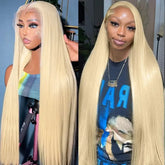 Hooux Straight Blonde 613 HD Lace Frontal Wig 13x4 Transparent Human Hair Wigs For Women 200 High Density Colored Wig