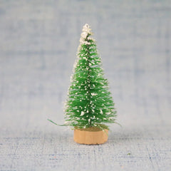 Hooux 12Pcs Mini Christmas Tree Ornament Small Artificial Pine Sisal Snow Landscape Xmas Trees Christmas Tabletop Navidad Decor Gifts