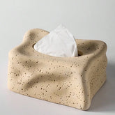 Hooux Beige Tissue Box Hollow Out Tissue Box Modern Art Paper Towel Box Napkin Holder for Living Room Coffee Table