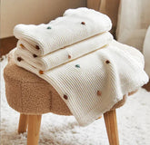 Hooux 100*70cm Baby Blanket Knitted Sofa Throw Blankets Nordic Pompom Soft Tapestry Newborn Baby Swaddle Wrap Crib Stroller Blanket