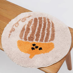Hooux Cartoon Tufting Seat Mat Cushion Soft Round Square Bird Pinecone Floor Chair Pad Home Office Warm Decor Autumn Winter 40x40cm