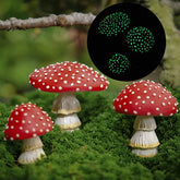 Hooux Mini Glow In The Dark Mini Mushroom Ornament Resin Crafts Fairy Garden Miniatures Terrarium Figurines Decor DIY Dollhouse