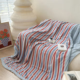 Hooux Cartoon Cute Small Strawberry Cotton Fleece Blanket Skin-friendly Soft Sofa Decorative Blanket Warm Office Lunch Break Blanket