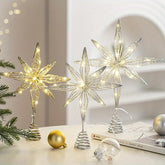Hooux Christmas Star Tree Topper, LED Glowing Star Lamp, Sparkling Night Light, Festive Xmas Tree Ornament, Home Decor for Christmas