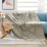 Hooux Textile City Cotton 5 Layer Gauze Towel Quilt Flower Pattern Quality Blanket Summer Nap Blanket for Couples 200cmx230cm