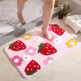 Hooux Cute Cartoon Girl Heart Bedroom Bedside Carpet Modern Simple Home Sofa Decorative Floor Mat Bathroom Absorbent Non-Slip Foot Mat