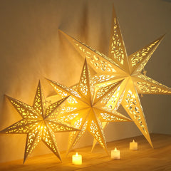 Hooux Hollow Star Hanging Pendants Ramadan Decoration 2024 for Home Navidad Natal Noel Gifts Christmas Ornaments New Year 2025