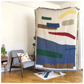 Hooux Textile City Ins Musical Note Leisure Blanket Home Decor Tapestry Abstract Nordic Minimalist Geometric Creative Blanket 130*160