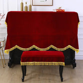Hooux 1piece Light Luxury Gold Velvet Piano Cover Household Minimalist Dust Cover Decorative Dust-proof Piano Stool Cover
