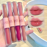 Hooux Double Head Lip Glaze Mirror Jelly Lipstick Matte Mist Lips Mud Lasting Moisturizing Lip Gloss Tint Korea Makeup Women Cosmetic