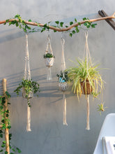 Hooux Macrame Plant Hanger Flower Pot Holder Handmade Hanging Basket for Balcony Decorations Boho Garden Decoration Courtyard Decor
