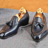 Hooux Loafers Shoes for Men Brown Fringe Pu Handmade Slip on Casual Zapatos De Vestir Hombre Shoes for Men with Free Shipping