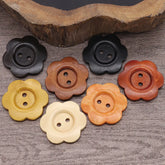 Hooux 100PCS DIY Wooden Button Sewing Accessories Craft Supplies Handmade Material Decoration Child Clothing Sweater Vintage Button