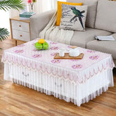 Hooux New Pastoral Lace edge Rectangular Coffee Table Cover Dustproof Antiskid Tablecloth Home Wedding Decoration dinning Table cloth