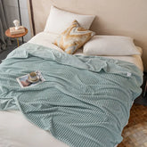 Hooux Soft Warm Flannel Blankets Milk Throw Cover Bedspread Winter Bed Plaid Blankets Sofa Throw Blanket Simple Decorative Blankets