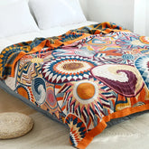 Hooux Textile City Simple Gauze Cotton Towel Blanket Colorful World Pattern Summer Air Conditioner Nap Blanket Double Quilt 250x230cm