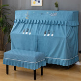 Hooux 1pcs Thickened Piano Cover European Style Fabric Does Not Take Off Piano Cover When Starting Up Dust Proof Stool Cover