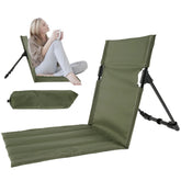 Hooux Outdoor Camping Folding Chair Portable Foldable Camping Chair Lazy Chair Backrest Cushion For Fishing Barbecues Beach Picnic