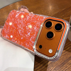 Hooux Fashion Bling Glitter Shell Pattern Phone Case For iPhone 13 14 15 16 17 Pro Max Soft IMD Shockproof Anti-Scratch Diamond Cover