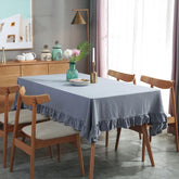 Hooux Runner Towel Table Cover White Lace Wavy Side Table Cloth Wedding Decoration Rectangular Tablecloths lace hem cotton cover