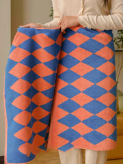 Hooux Vintage Diamond Checkered CottonTowel Soft Yarn-dyed Cotton Skin-friendly Face Towel Absorbent Bath Towel Daily Beach Towels