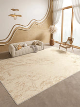 Hooux Retro Living Room Large Area Decorative Sofa Carpets Leaf Pattern Bedroom Soft Bedside Carpet Beige Plush Cloakroom Balcony Rugs