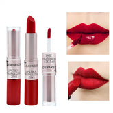 Hooux Long Lasting Velvet Matte Lipstick Double Head Lip Gloss Non-stick Cup Lip Gloss Tint Plumper Waterproof Lipstick Makeup