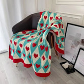Hooux Love Heart Knitted Blankets Bohemian Plaid Throw Blanket Sofa Cover Leisure Bed Cover Blanket Bedspread