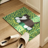 Hooux Cuttable PVC Cute Cat Welcome Doormat Entrance Mat Rug Carpet Anti Dust Door Floor Tidy Pad Hallway Outdoor Home Decor 45x70cm