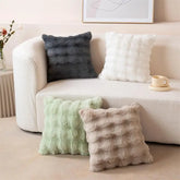 Hooux Imitate Rabbit Fur Pillow Case Soft Plush Living Room Sofa Throw Cushion Pillow Cover Chair Cushion Pillowcover Room Decor