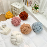 Hooux Knotted Cushion Korean Solid Color Plush Pillow Creative Round Special-Shaped Cushion Home Decoration Chair Throw Pillow Gifts