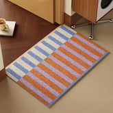 Hooux Nordic PVC Colorful Welcome Doormat Cuttable Stripe House Entrance Mat Rug Carpet Anti Dust Floor Tidy Pad Outdoor Home Decor