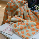 Hooux Flower Patter Lamb Fleece Blanket Warm Jacquard Coral Fleece Sofa Throw Blanket Double Sided Plush Bed Bedspread Blant