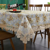 Hooux Lace Embroidery Tablecloth, Luxury Table Cloth, Wedding Banquet, Party Table Cloths, Furniture Cover, Home Table Covers