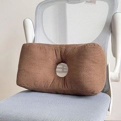 Hooux Corduroy waist pillow office sleeping pillow computer chair waist cushion pregnant woman backrest car small pillow