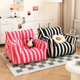 Hooux Single Sofa Chair Cartoon Seat Baby Sofa Children Sofa Funny Lazy Bean Bag Environmentally Friendly Thickened Portable Sofa Chai