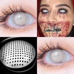 Hooux Cosplay White Color Contact Lenses for Eyes Yearly Makeup Halloween Masquerade Beauty Contact Lenses Eye Christmas Party