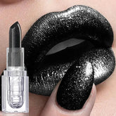 Hooux Black Lipstick For Halloween Makeup Waterproof Glitter Lipsticks Sexy Black Lip Gloss Shiny Lip Tint Cosmetics Halloween Makeup